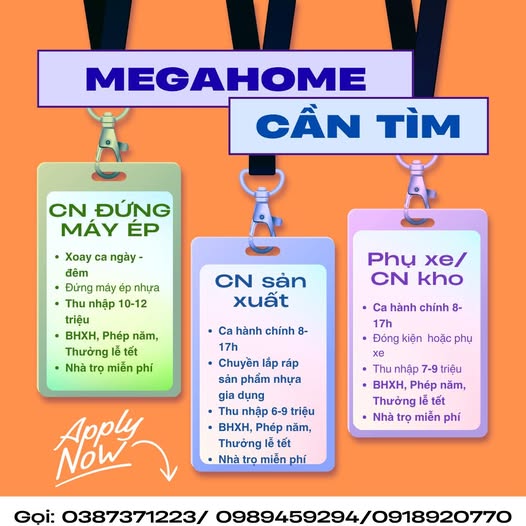 VIỆC LÀM LDPT TẠI ĐỨC HÒA LONG AN 2025 (NHẬN HỒ SƠ T2-T7 TỪ 8H-17H)